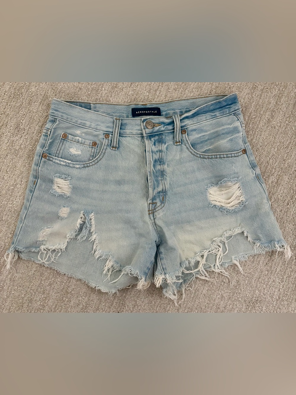 Distressed Highriss Denim Shorts